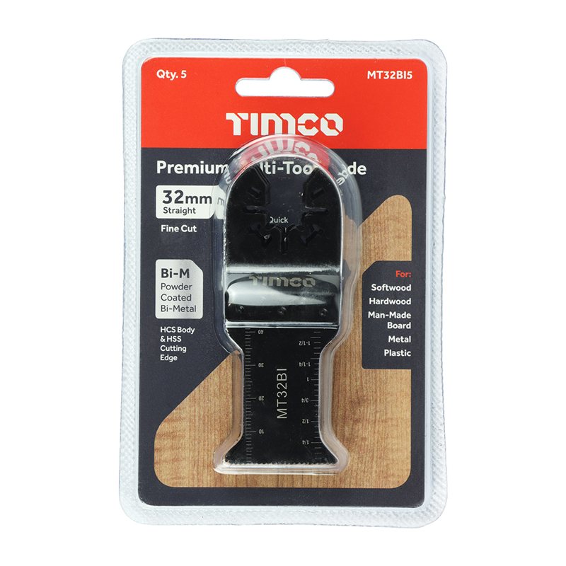 5 x TIMCO Multi-Tool Fine Cut Blades For Wood/Metal Bi-Metal - 32mm