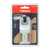 5 x TIMCO Multi-Tool Coarse Cut Blades For Wood Carbon Steel - 32mm