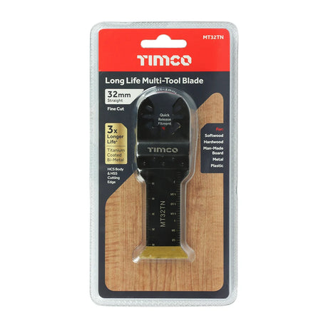 TIMCO Multi-Tool Fine Cut Blade For Wood/Metal Titanium Coated Bi-Metal - 32mm