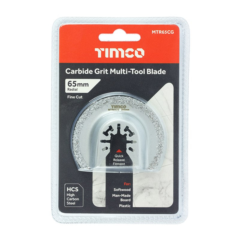 TIMCO Multi-Tool Radial Blade For Tiles Diamond Carbide Grit Carbon Steel - Dia.65mm