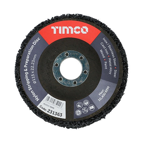 10 x TIMCO Set of Nylon Stripping & Preparation Discs - 115 x 22.23