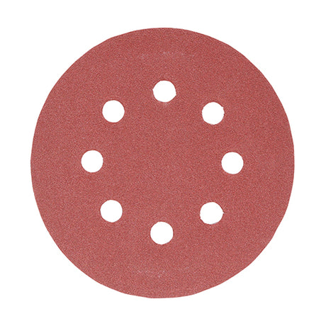 5 x TIMCO Random Orbital Sanding Discs 180 Grit Red - 125mm