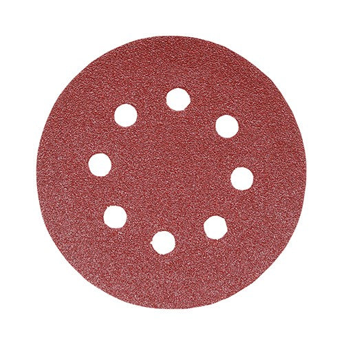 5 x TIMCO Random Orbital Sanding Discs 120 Grit Red - 125mm