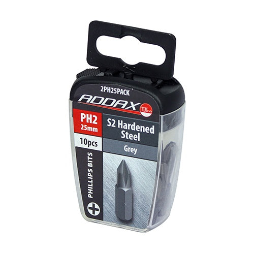 10 x TIMCO Phillips Driver Bit S2 Grey - No.2 x 25