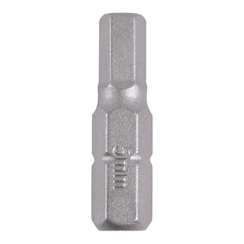 Pair of - TIMCO Hex Driver Bit S2 Grey - 5.0 x 25