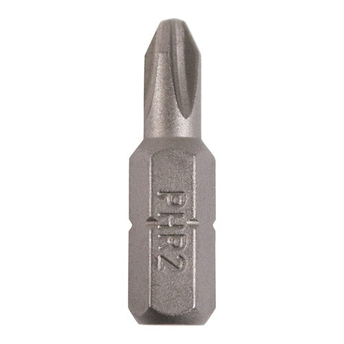 100 x TIMCO Phillips Driver Bit S2 Grey - No.2 x 25