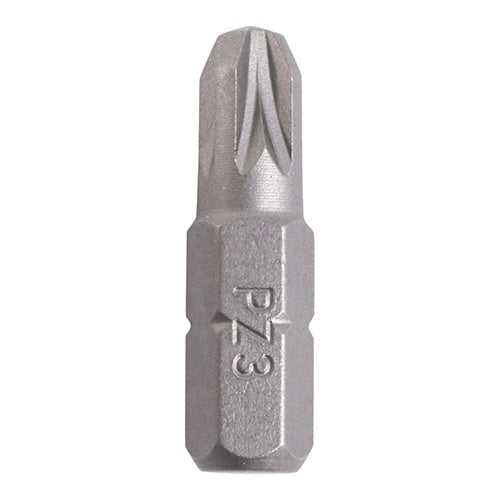 100 x TIMCO Pozi Driver Bit S2 Grey - No.3 x 25