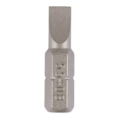 Pair of - TIMCO Slotted Driver Bit S2 Grey - 5.5 x 0.8 x 25