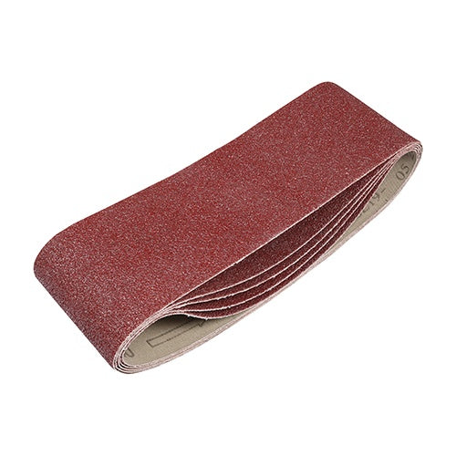 5 x TIMCO Sanding Belts 40 Grit Red - 75 x 533mm