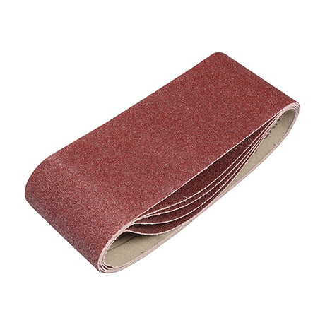 5 x TIMCO Sanding Belts 80 Grit Red - 75 x 457mm