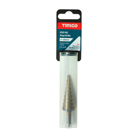 TIMCO Step Drill M2 HSS TiN - 4-20mm