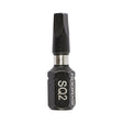 10 x TIMCO X6 Impact Square Driver Bit - No.2 x 25