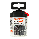 10 x TIMCO X6 Impact TX Drive Driver Bit - TX30 x 25