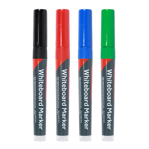 4 x TIMCO Whiteboard Markers Fine Tip Mixed Colours - Fine Tip Four Pack