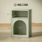 HOMCOM Bedside Table with 2 Open Compartments - Light Green