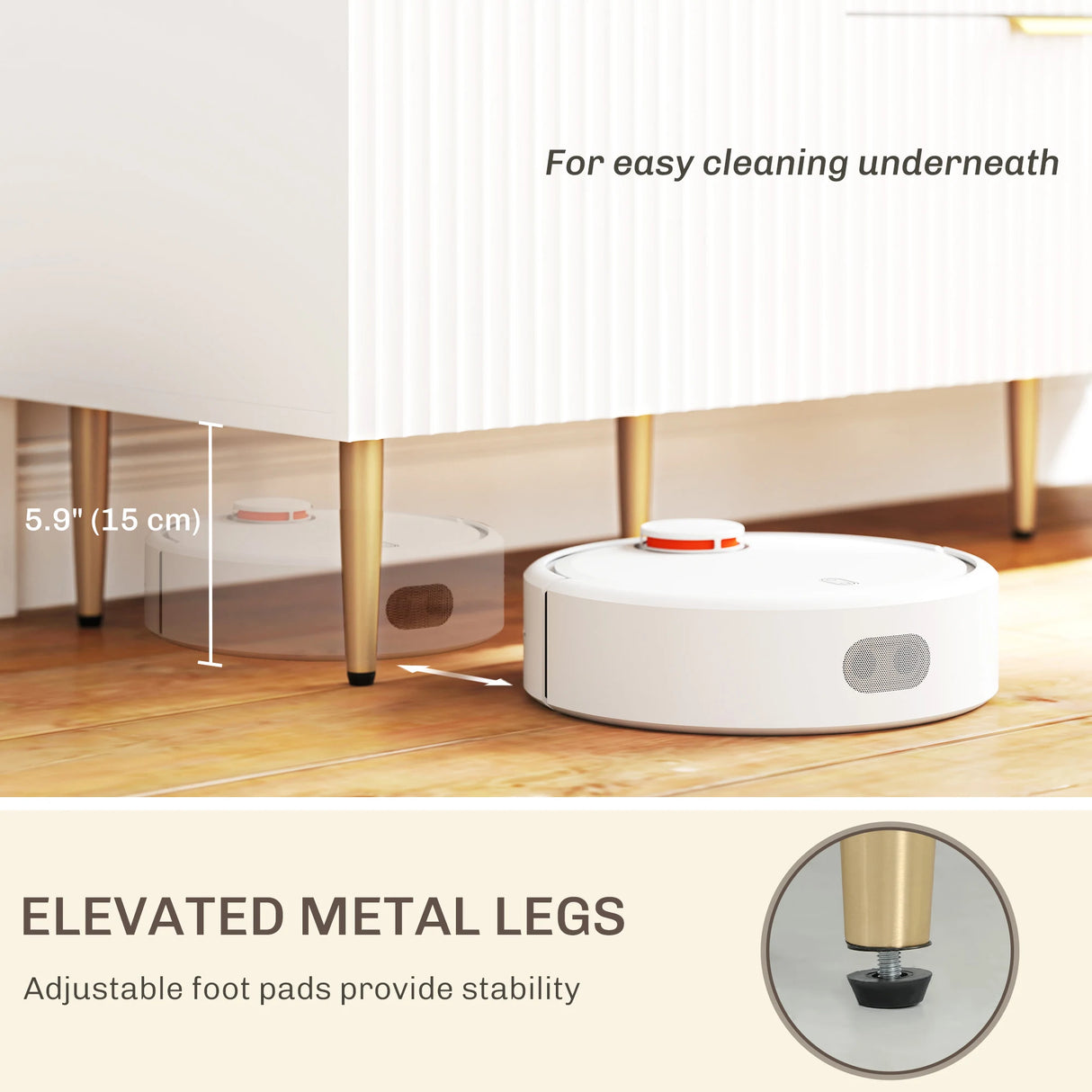 HOMCOM 2-Door Sideboard with 3 Drawers and Adjustable Shelves - White