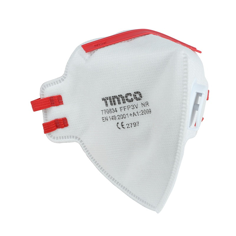 3 x TIMCO FFP3 Fold Flat Valved Masks - One Size