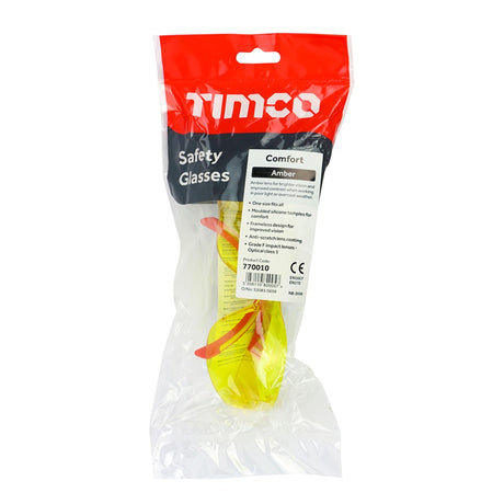 TIMCO Comfort Safety Glasses Amber - One Size