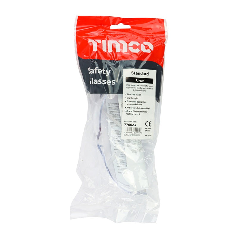 TIMCO Safety Glasses Clear - One Size