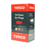 200 x TIMCO Disposable PU Ear Plugs 200 Pairs - One Size