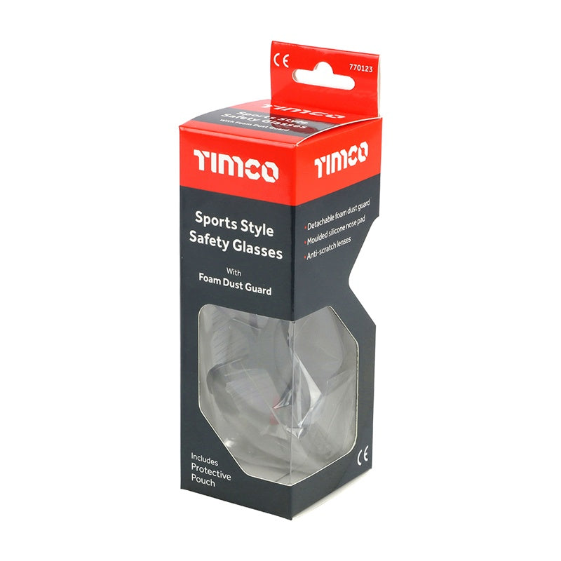 TIMCO Sport Style Safety Glasses Clear - One Size