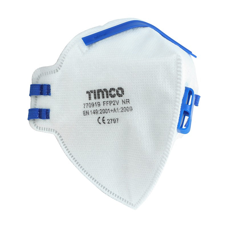 3 x TIMCO FFP2 Fold Flat Valved Masks - One Size