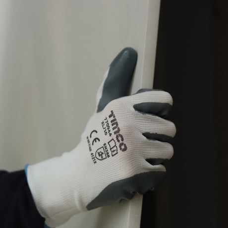 TIMCO Secure Grip Smooth Nitrile Foam Coated Polyester Gloves - Large