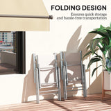 Outsunny Set of Two Aluminium Folding Chairs  - Light Grey