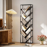 HOMCOM 10 Shelf Industrial-Style Bookshelf - Black/Grey