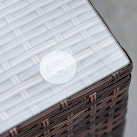 Outsunny Rattan Corner Sofa Set 4-Seater Outdoor Garden Sofa for Patio - Brown