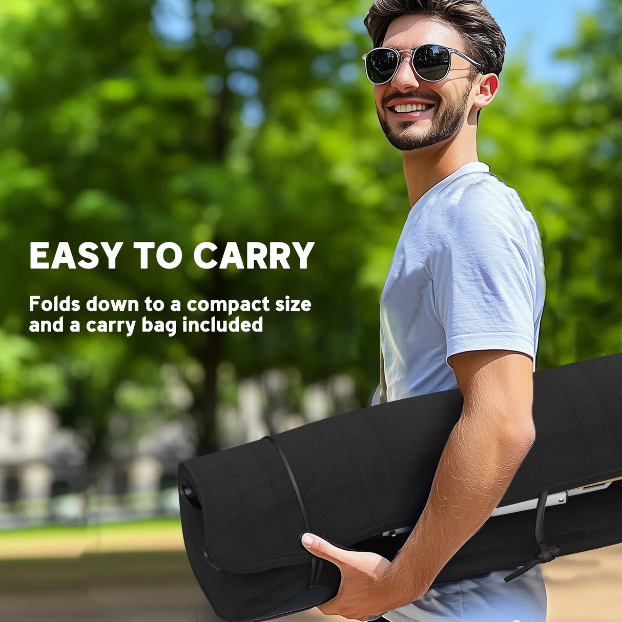 Outsunny Portable Camping Chair for Adults, High Back Folding Chair with Padded Seat and Carry Bag, Outdoor Recliner for Hiking, Fishing, Beach and Picnic, Black