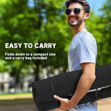 Outsunny Portable Camping Chair for Adults, High Back Folding Chair with Padded Seat and Carry Bag, Outdoor Recliner for Hiking, Fishing, Beach and Picnic, Black