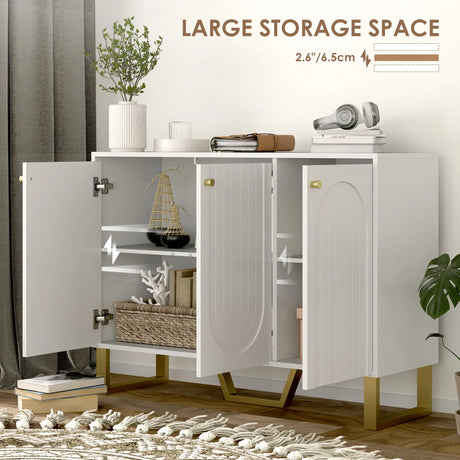 HOMCOM 3-Door Sideboard Storage Cabinet - White