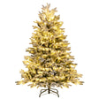 Pre-Lit Artificial Christmas Tree with PE PVC Branch Tips and Warm White LED Lights-4.5 ft