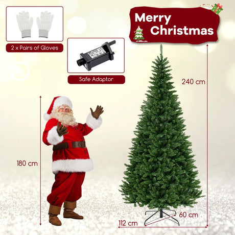 8 FT Pre-Lit Artificial Christmas Tree with 360 Warm White LED Lights