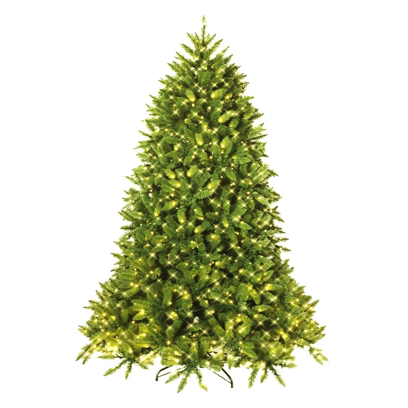 Pre-Lit Artificial Christmas Tree with 8 Lighting Modes and Foldable Metal Stand-6FT