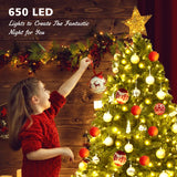Pre-Lit Artificial Christmas Tree with 8 Lighting Modes and Foldable Metal Stand-6FT