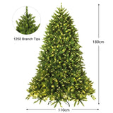Pre-Lit Artificial Christmas Tree with 8 Lighting Modes and Foldable Metal Stand-6FT