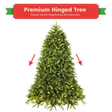 Pre-Lit Artificial Christmas Tree with 8 Lighting Modes and Foldable Metal Stand-6FT