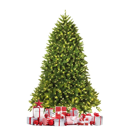 Pre-Lit Artificial Christmas Tree with 8 Lighting Modes and Foldable Metal Stand-6FT
