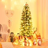 Pre-lit Artificial Pencil Christmas Tree with Warm White UL-listed Lights-6FT