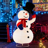 Pre-Lit Christmas Snowman with 120 Built-in LED Lights for Lawn
