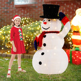 Pre-Lit Christmas Snowman with 120 Built-in LED Lights for Lawn