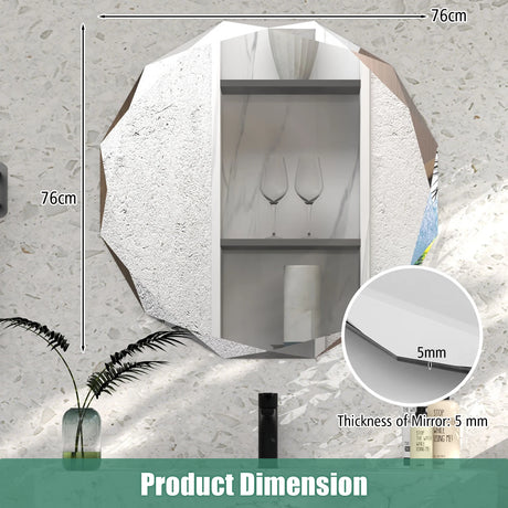 Premium Silver Polished Frameless Wall Mount Mirror