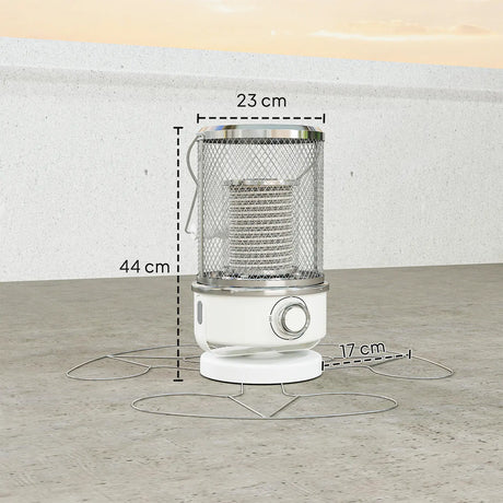 Outsunny 2000W Patio Electric Heater with 10-20m2 Coverage, Separation Coil, Freestanding Outdoor Infrared Heater with Tip-Over Protection, Overheat Protection, Handle for Indoor and Outdoor Use, White