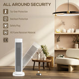 HOMCOM 2000W Ceramic Electric Heater with 3 Heat Settings, Timer - White