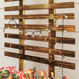 Outsunny Raised Garden Bed with Trellis, Outdoor Wooden Planter Box with Metal Corners and Wheels, Raised Bed for Garden