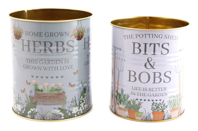 Potting Shed Storage Tins Set of Two