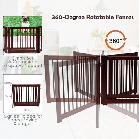 Protective gate three pieces dog door guard 206 x 61 x 1.8 cm