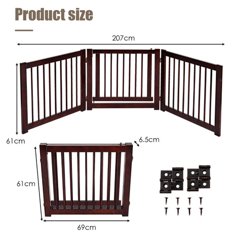 Protective gate three pieces dog door guard 206 x 61 x 1.8 cm
